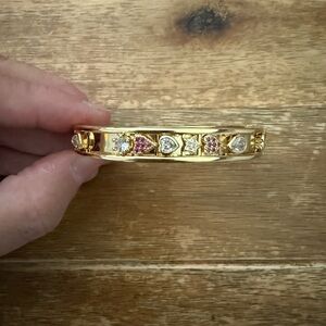 Gold and Pink Heart Bracelet